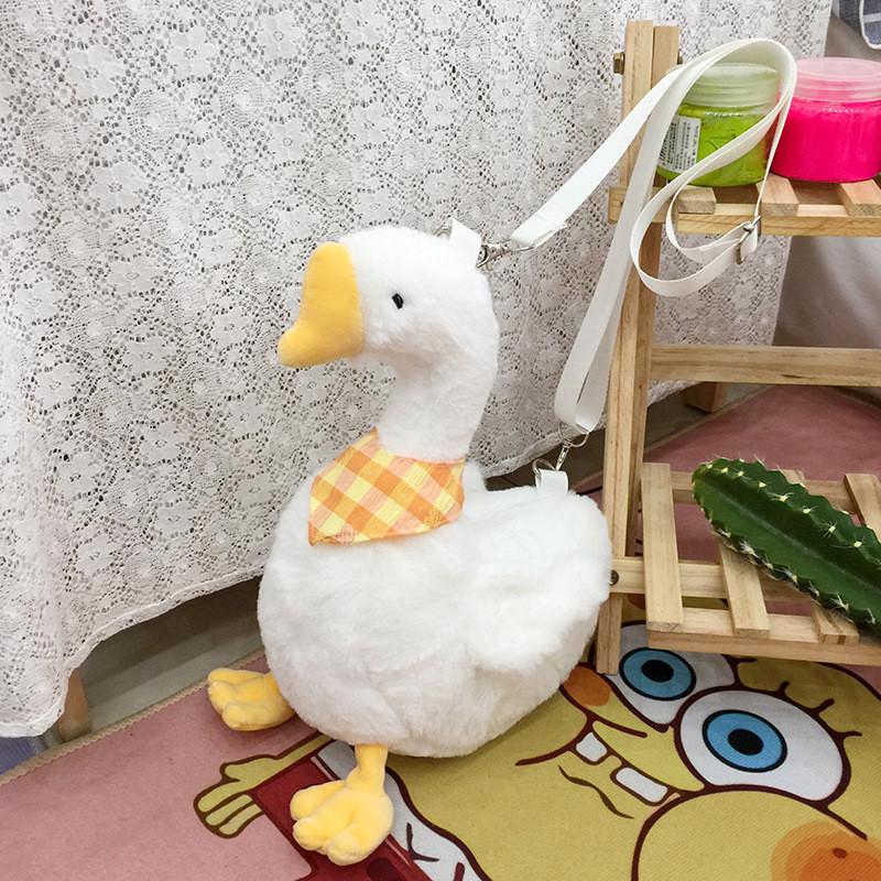 Duck Cartoon Plush Crossbody Bag For Girls Casual Daily Use Soft And Cute