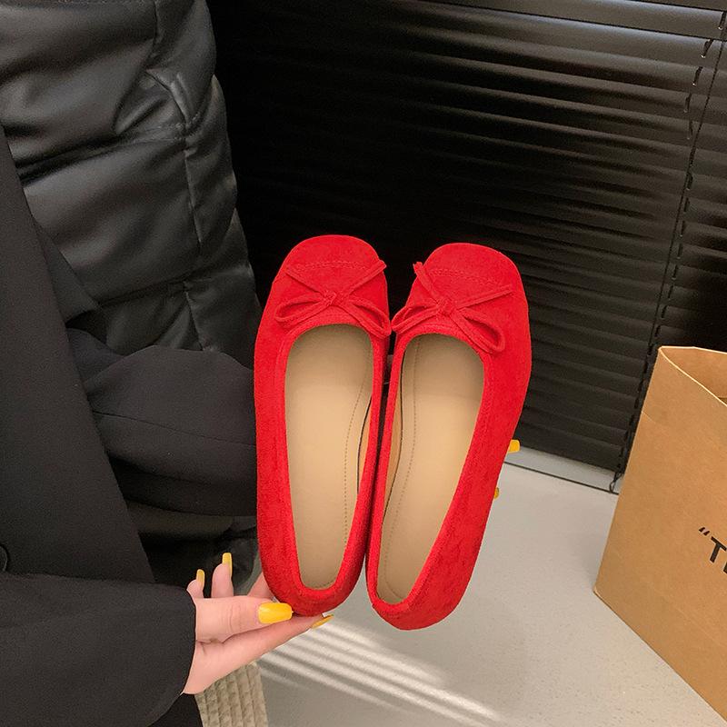 

Французский красный свет рот одинарные туфли женские 2025 весна новая сказочный стиль с юбкой универсальные туфли-бини туфли Мэри Джейн 40 красный