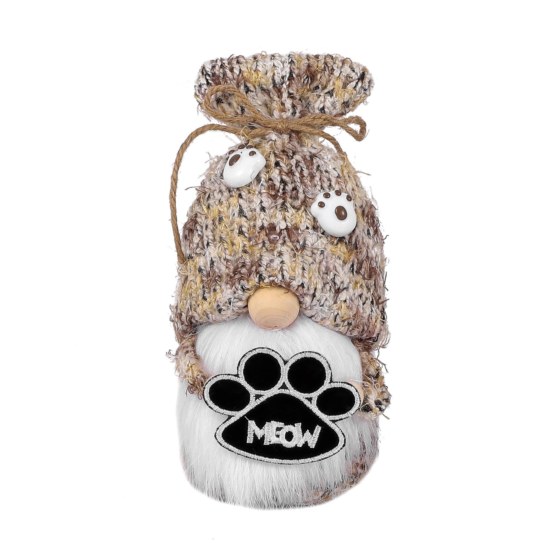 New Year Gnome Decor: Faceless Dog Figure Ornament - Standing Festival Doll
