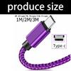 480M Type C Charging Cable With Nylon Braid Fast Charging And Data Sync For Tablets Electronics Accessories