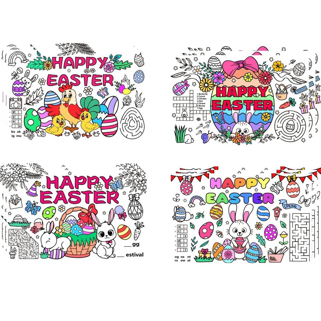 Easter Egg Children's Paper Placemats, Holiday Decoration Items, Disposable Paper Table MATS.