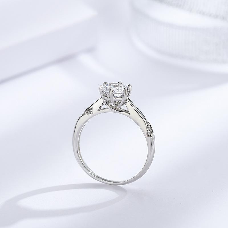 S925 Sterling Silver One Carat Psychic Ring Platinum Two Carat Diamond Ring Couple Ring