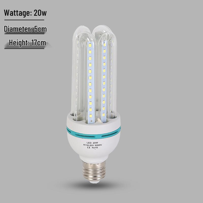 Super Bright LED Energy-saving Spiral Bulb E27 Base 4U Tube for Street and Courtyard Lighting