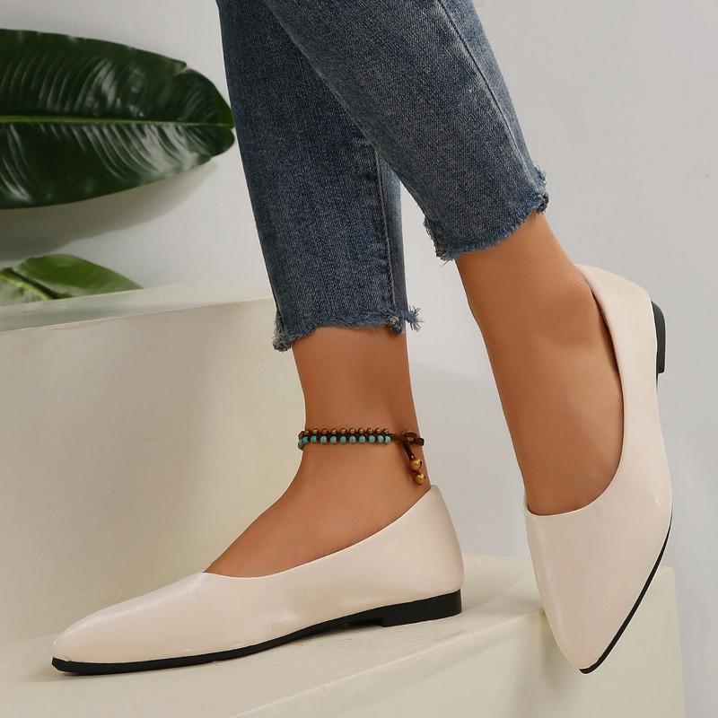 Large Size Flat-soled Single Shoes Women's Spring and Autumn New Pointed Shallow Mouth Comfortable Doudou Shoes