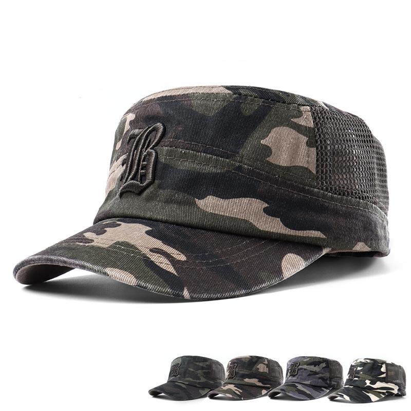 

Чоловіча літня сітчаста дихаюча армійська шапка на відкритому повітрі, сонцезахисна шапка, камуфляжна кепка з вишивкою з літерами хакі