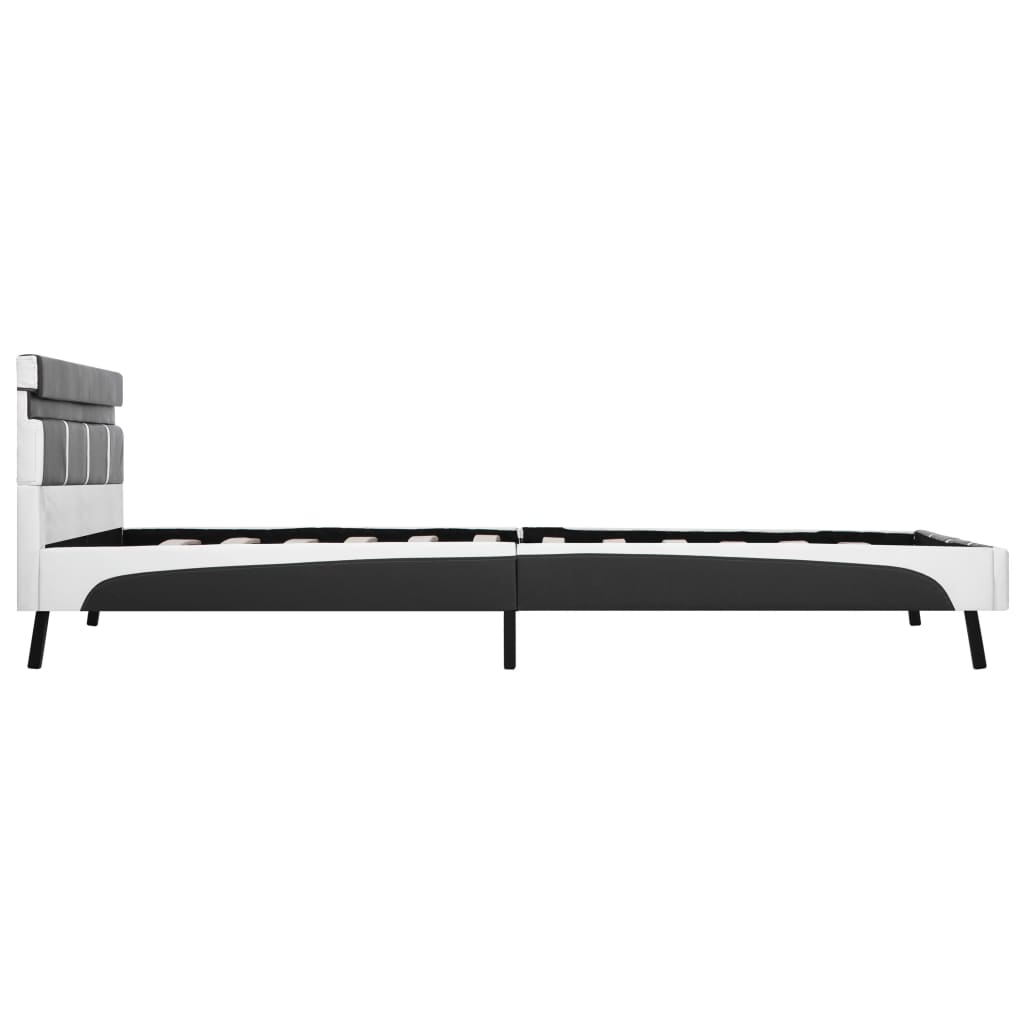 LED Bed Frame in Grey Faux Leather 160 x 200 cm