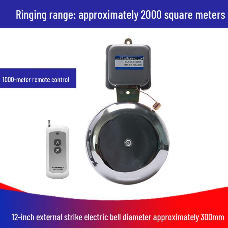 Sparkless Indoor/Outdoor Remote-Controlled Timed Electric Bell