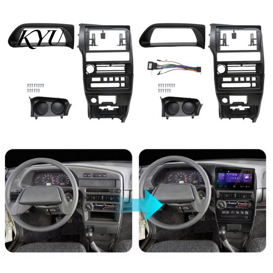 Replacement Dashboard Trim 9 Inch Car Radio Dash Fascia Kit for Lada Samara 2002-2014 Left High Strength ABS Plastic Hand Drive, Stereo Frame