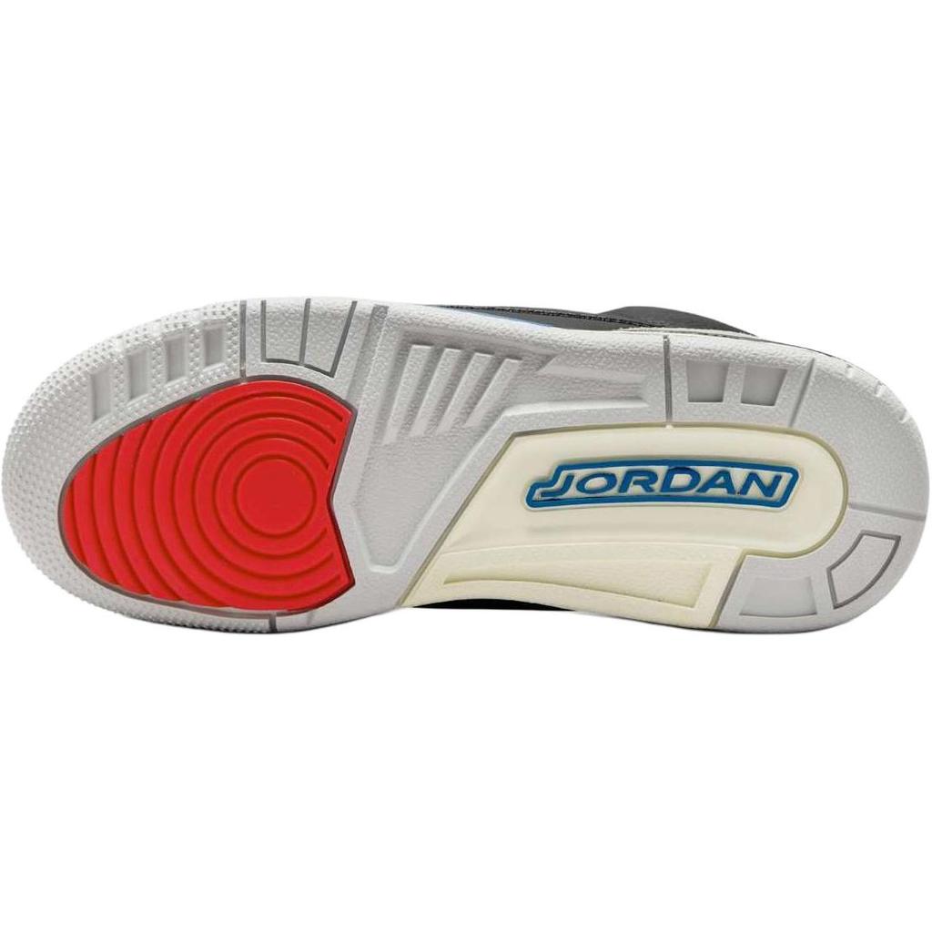 New Jordan Air Jordan 3 Anti Slip Wear Resistant Mid Top Children's Basketball Shoes Black Gray Unisex IB8968-004