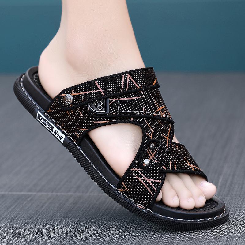 Pánské pohodlné sandály s tlustým dnem, ležérní, odolné proti opotřebení, letní plážové boty, nazouvací pantofle