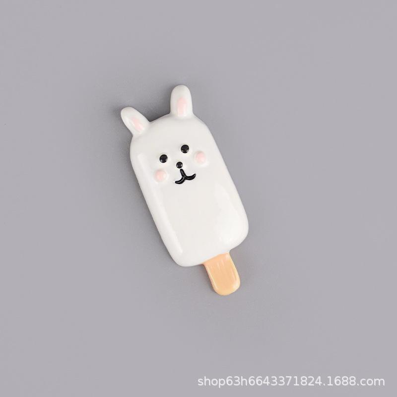 Simulation Resin Accessories Ice Cream Cabinet Cartoon Animal Popsicle Diy Jewelry Accessories Materials Children'S Play House Toys