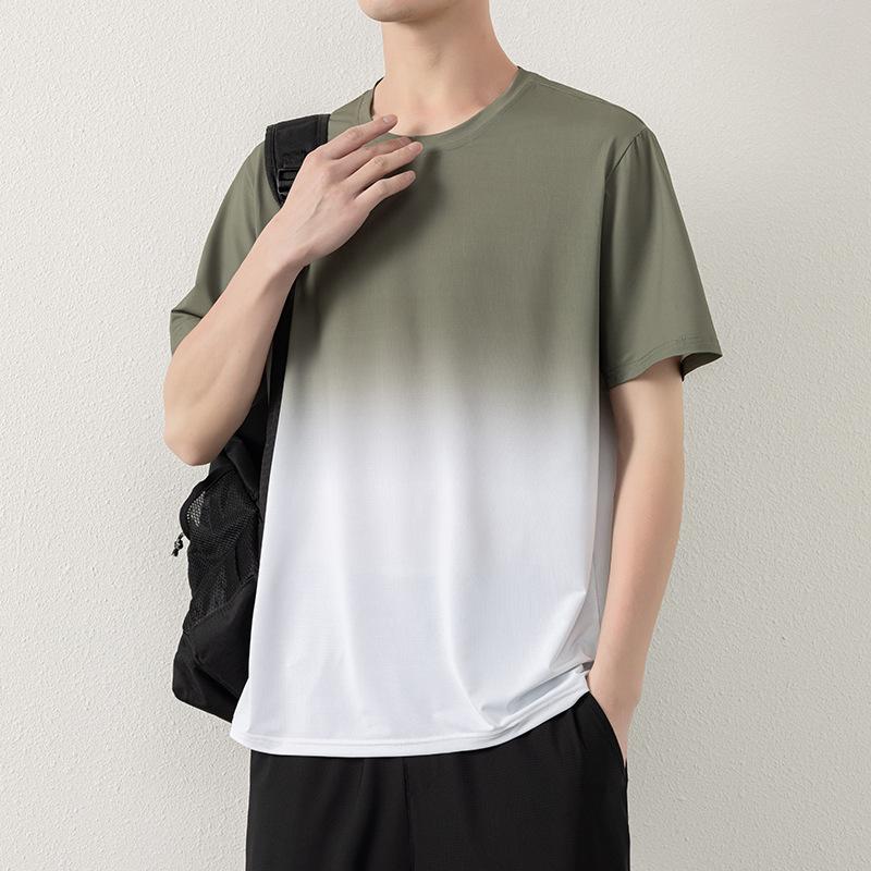 Men's Gradient Print T-Shirt - Casual, Stylish & Breathable