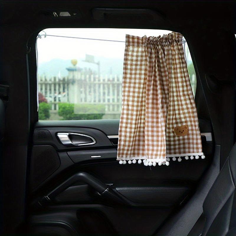 1pc Car Sunshade Curtain, UV Safeguard Suction Cup Shade Cloth, Universal Privacy Sunscreen Heat Insulation Curtain