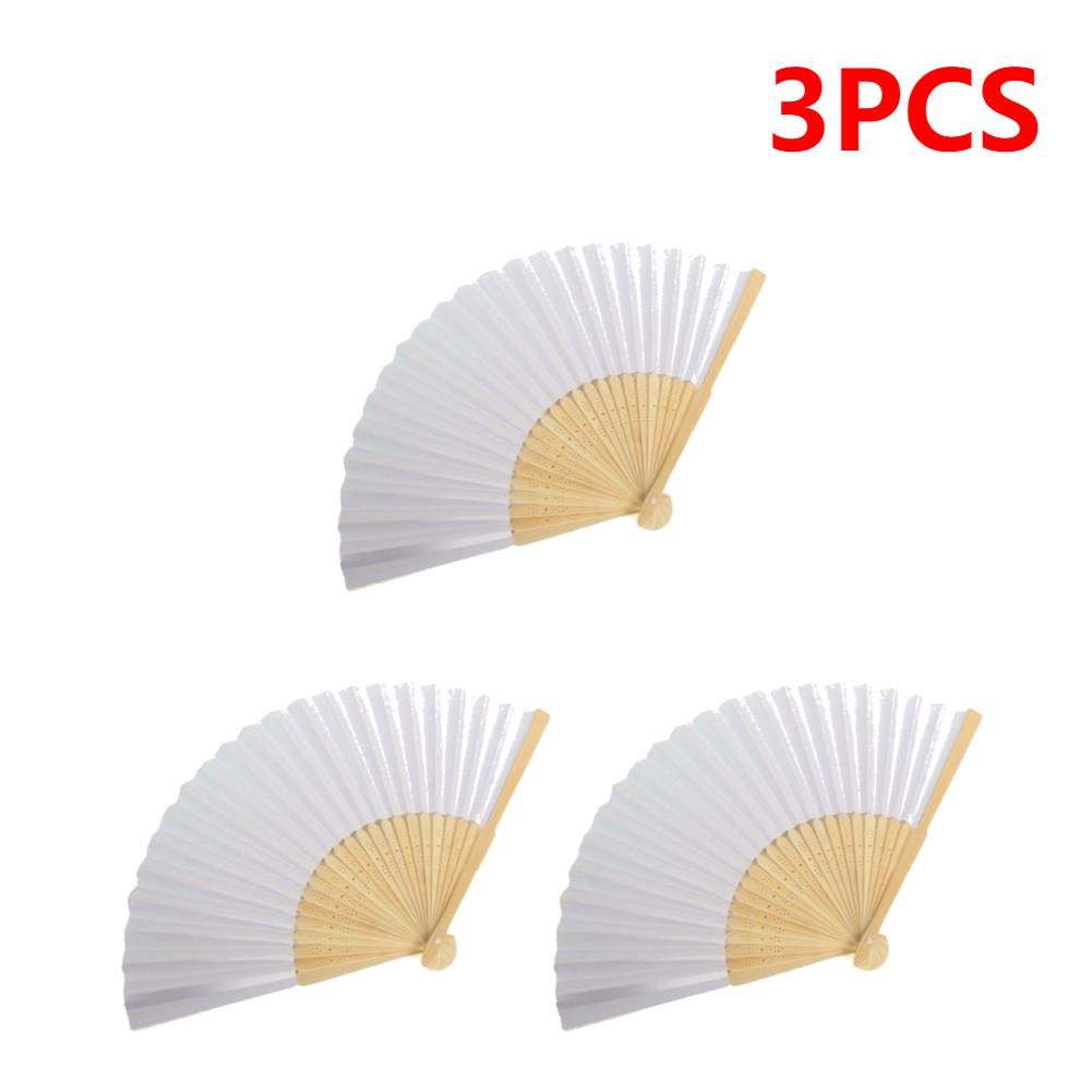50/1pcs DIY Paper Bamboo Folding FanAdults Kid Hand Fans Calligraphy Painting Practice Blank White Fan for Wedding Room Decor