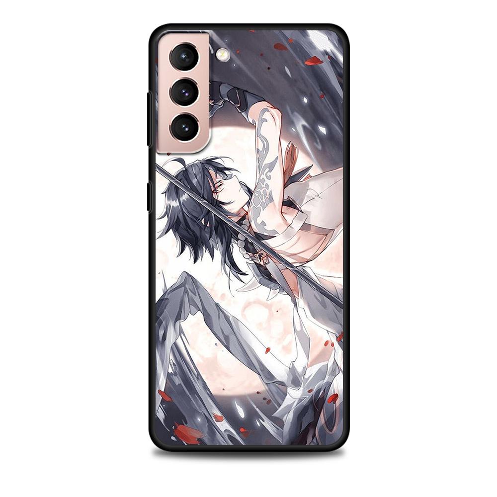 Genshin Impact Game Case for Samsung Galaxy S22 Ultra Phone Cover S21 S20 FE S10 5G S9 S8 Plus S10e S7 Edge Black Soft Silicone