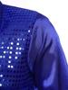 Mens Shiny Sequin Dance Shirt Latin Jazz Performance Wear Turn Down Collar Long Sleeve Patchwork Top