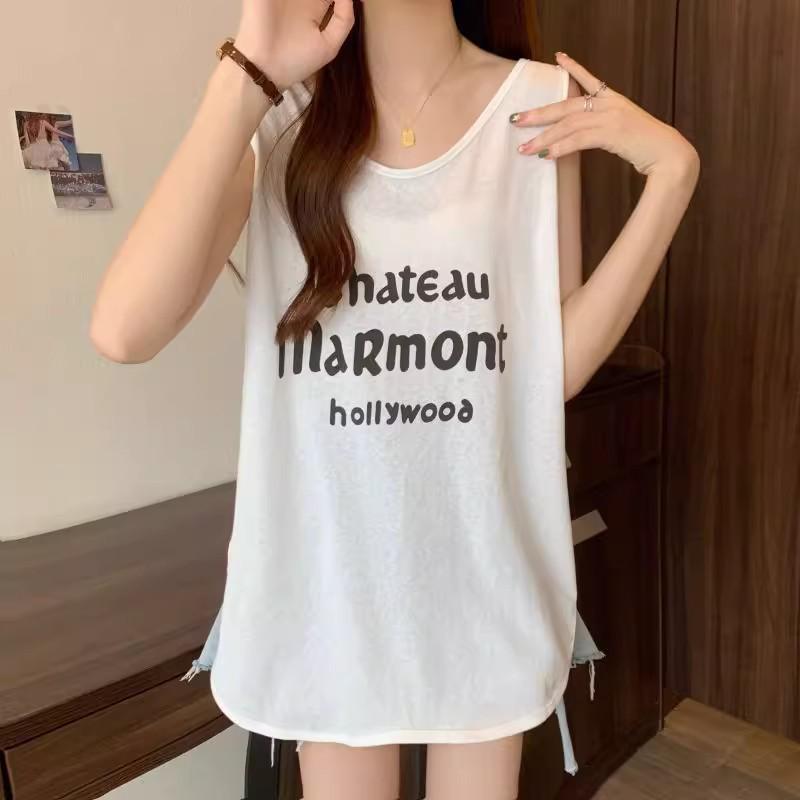 

Plus Size Women s American Style Loose Camisole Vest for Spring/Summer - Sleeveless, Mid-Length Belly Covering Shrug XXS белый