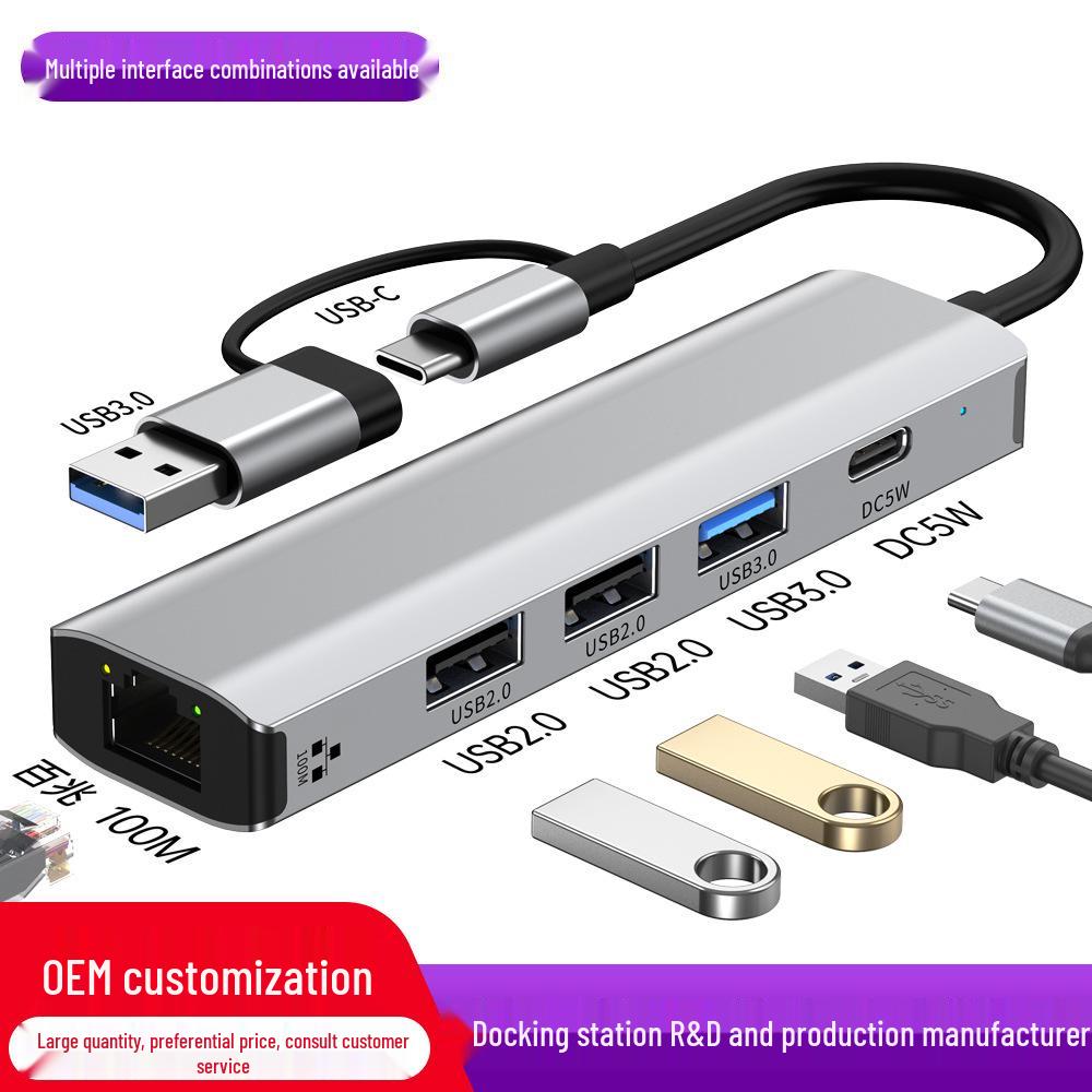 High-Speed RJ45 Ethernet Adapter: 2.5G Type-C & USB 3.0 to Network Cable, Driver-Free Gigabit Network Card