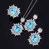Jewelry Copper Gold-Plated Retro Simulation Aquamarine Plus Bottom Women'S Handmade Diamond-Encrusted Set Main 10 * 14