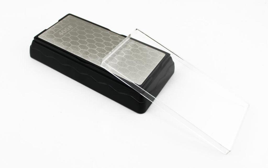 Naissant Double-Sided Diamond Whetstone, Grit Sizes #400 and #1200, Double-Sided, with Stand