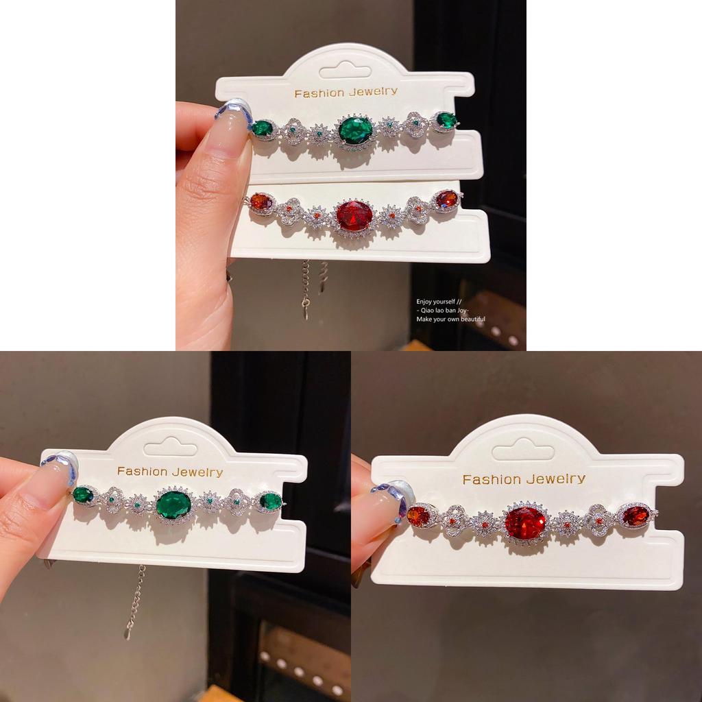 Elegant Zircon Hollow Flower Oval Bracelet For Women Gift Ideas