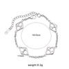 Hollow Rhombus Japanese Character Necklace & Bracelet Set - 18K Gold Plated Stainless Steel Clavicle Chain Women's Jewelry