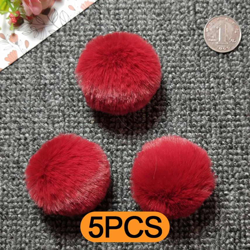 5pcs 4cm 5cm Faux Fur Pompom Fluffy Soft Balls DIY Hair Ball Pom Pom for Handicrafts Handmade Sewing Crafts Materials