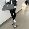 Ruth, the same silver platform leather dad shoes, women's height increase 2025 new versatile lace-up casual sports shoes