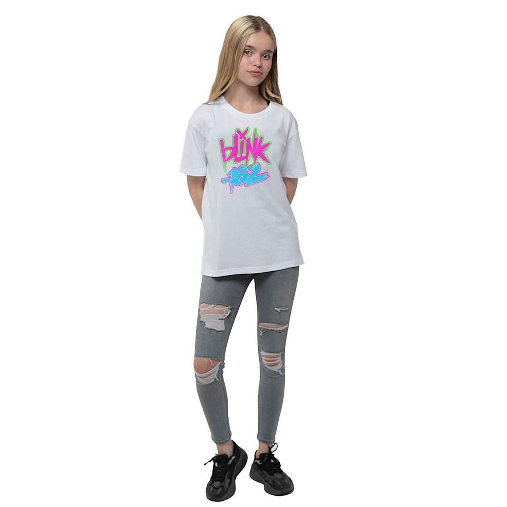 Blink 182 barn/barn neon logotyp T-shirt
