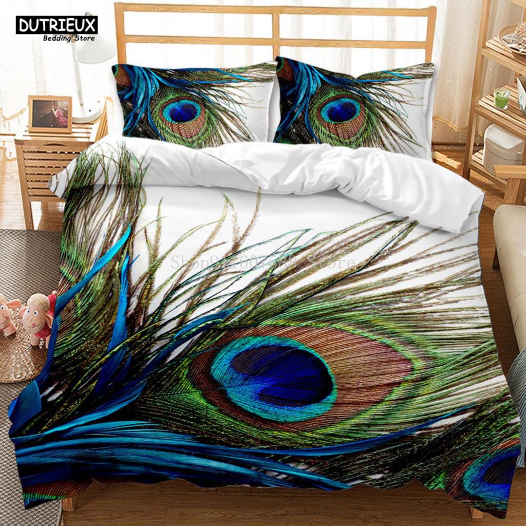 Comforter Luxury Feathers Bedding Set Colorful Soft Animal Feather King Queen Single Size S For Women
