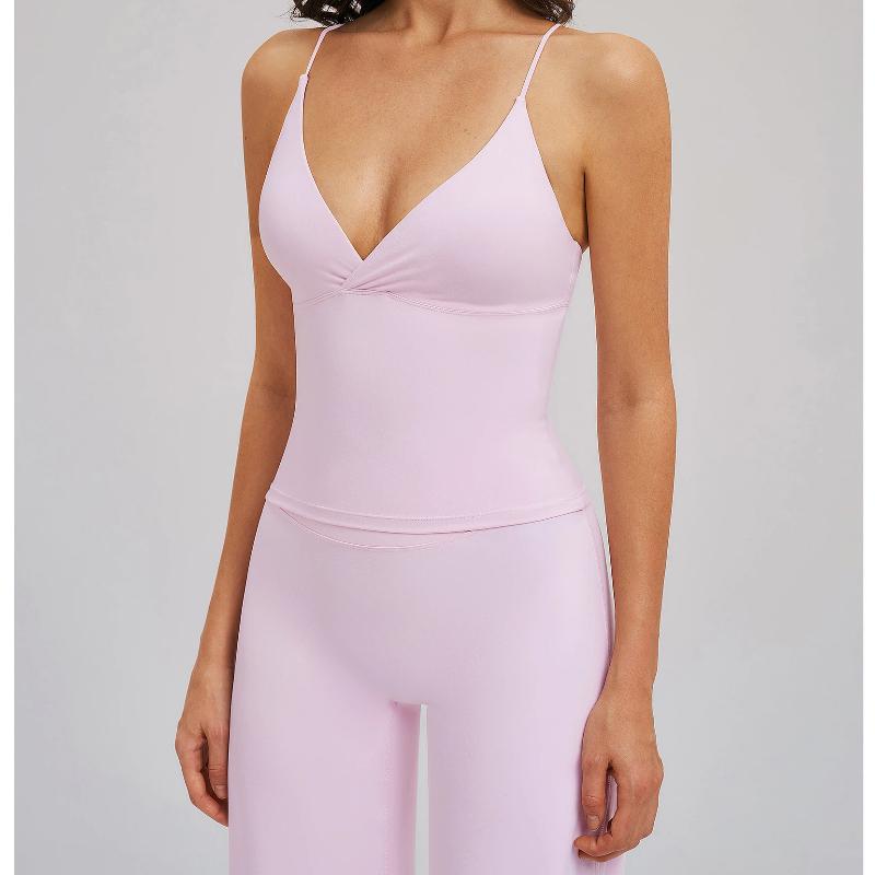 Nouveau débardeur de yoga d'été pour femmes avec dos creux et bretelles fines, débardeur tendance, sous-vêtement de sport, loisirs, course à pied