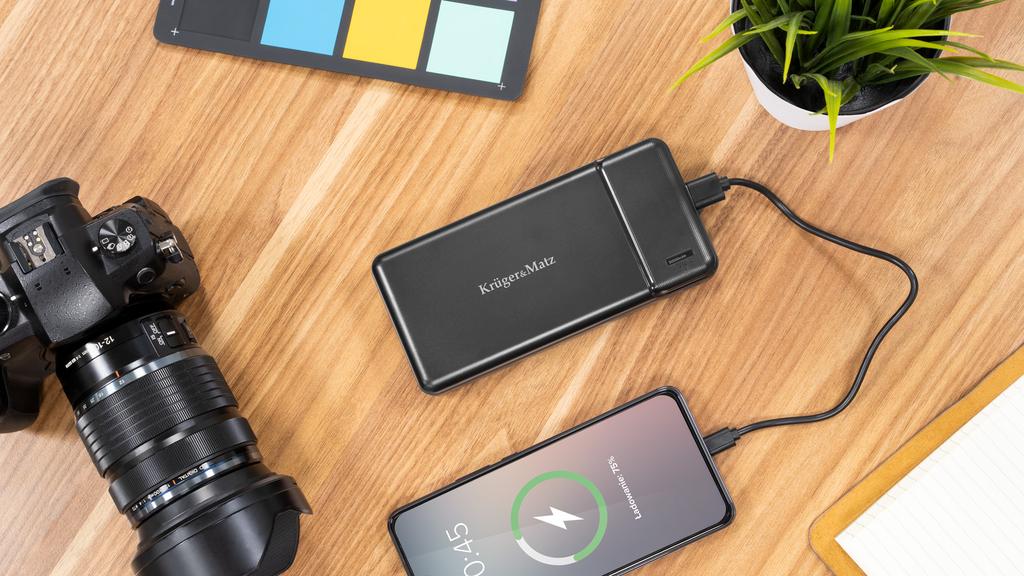 Power bank 30000mAh 2xUSB USB-C cable KrugerMatz