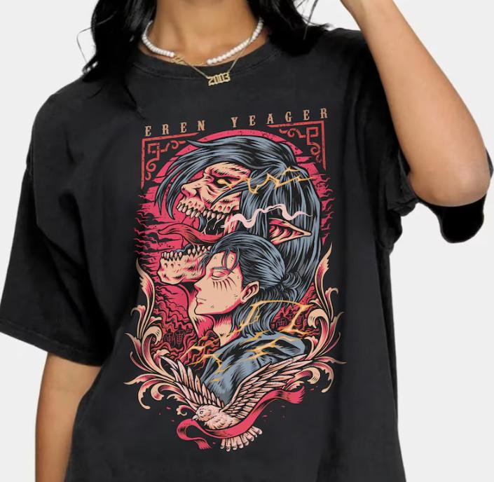 Attack On Titan Fashion Tees, Eren Yeager Unisex T-Shirt 2XL