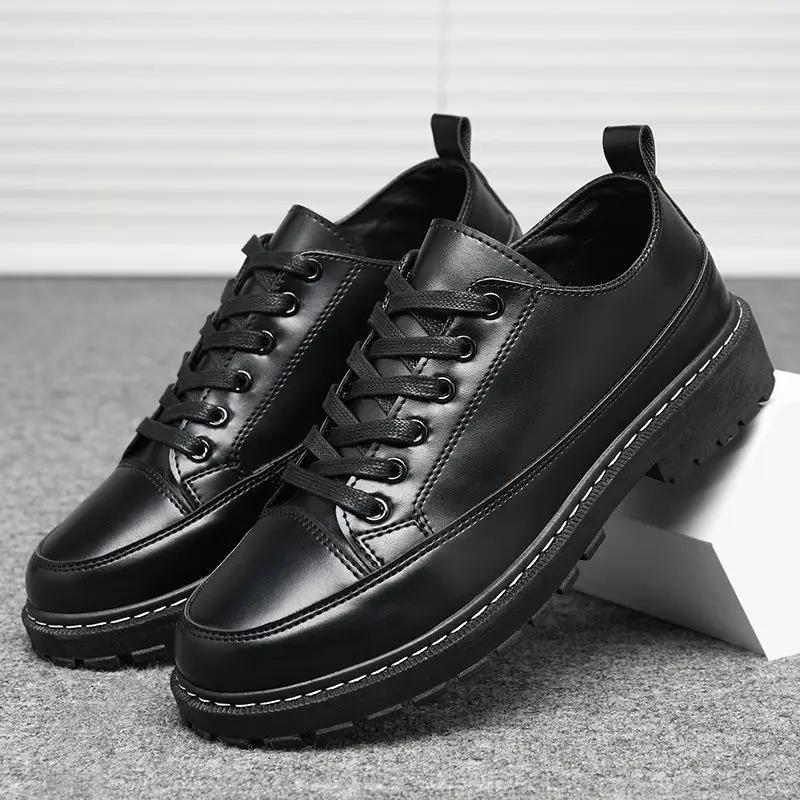 Business Male Casual Shoe Formal Dress Black New In Men's Leather Shoes On Sale Elegant Social Common Footwear Offer Adults Pu