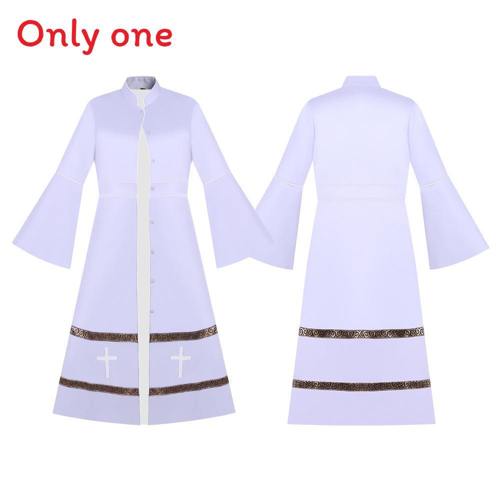 Robe Sacerdotale Medievale per Donne in Tessuto di Poliestere per Cosplay e Giochi di Ruolo Fantasy