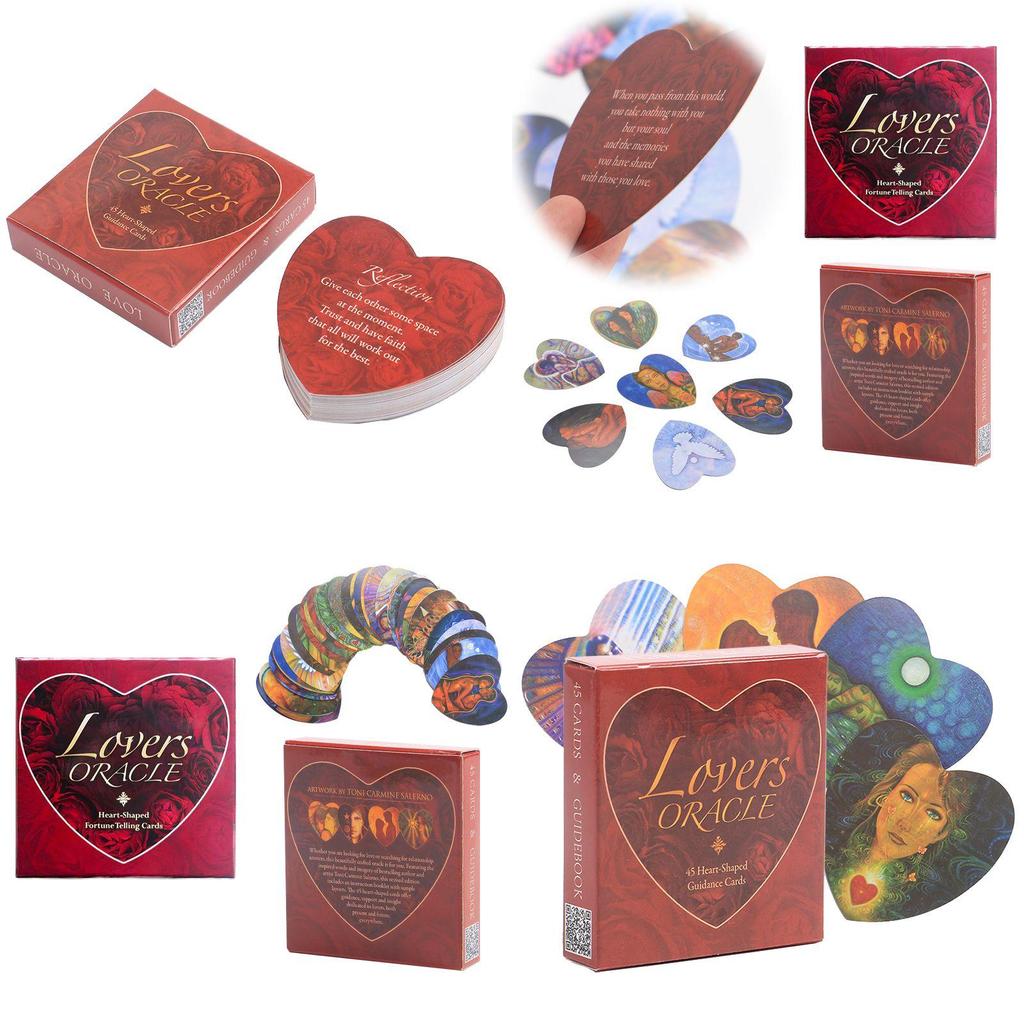 Lovers Oracle Cards Exquisite Heart-shaped Fortune Telling Tarot Deck For Couples