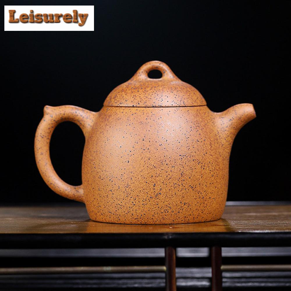 280ML Authentic Yixing Purple Clay Teapots Handmade Pot Raw Ore Section Mud Tea Brewing Kettle Zisha Tea Set Teaware Ornaments