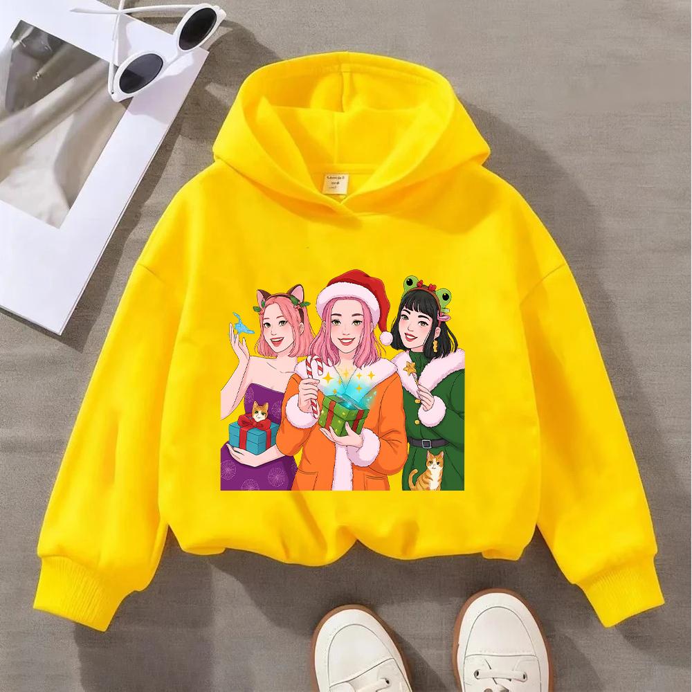 Comfortable Huntmas Children's Hoodie with Cute Christmas Characters and a "Huntmas Wishes" Designed Girls' Sweatshirt