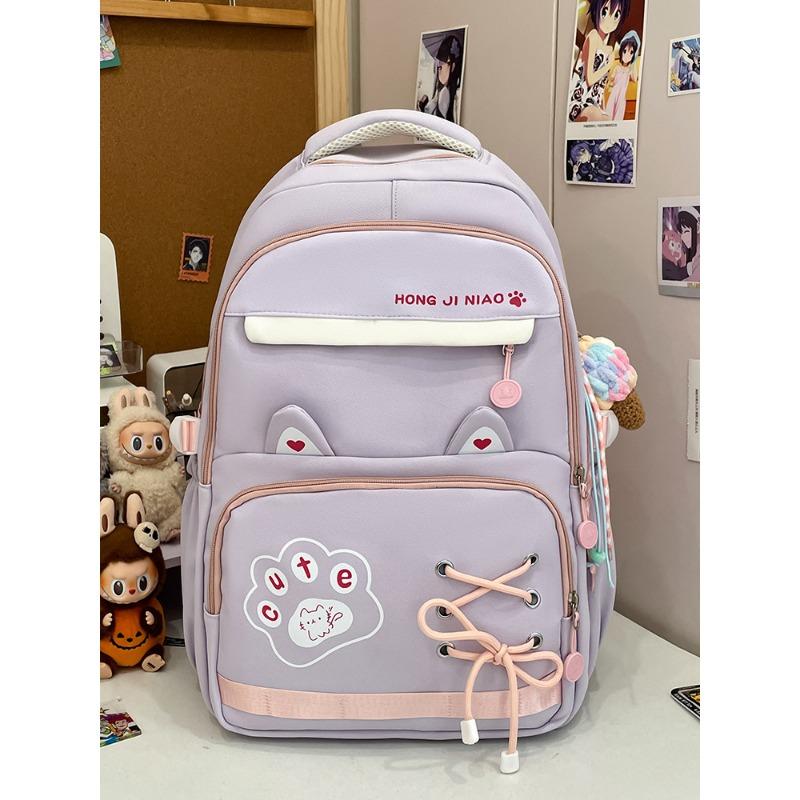 The new schoolbag is high-value, fresh and sweet, and the backpack is light for junior high school students to travel and large-capacity backpack.