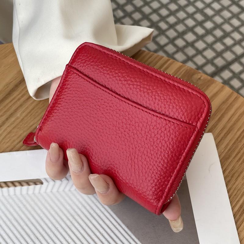 High-end Leather Fashionable Multi-card Bag Women's Japanese-style Niche Cowhide Money With Large Capacity