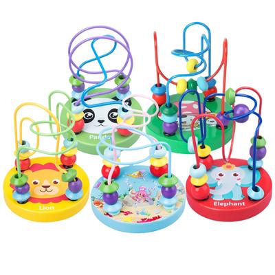 Montessori Babyspielzeug Holzachterbahn Perlenlabyrinth Kleinkind Frühes Lernen Pädagogisches Puzzle Mathespielzeug für Kinder
