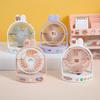 2023 New Summer Cute Pet Bunny Ear Desktop Usb Mini Student Portable Diy Fan With Plastic Blades Pink