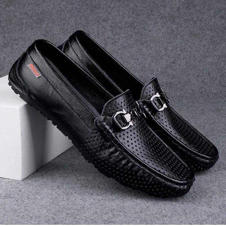 Ανδρικά Μοκασίνια Slip-on από Γνήσιο Δέρμα - Ανοιξιάτικα Casual Ευέλικτα Παπούτσια Οδήγησης