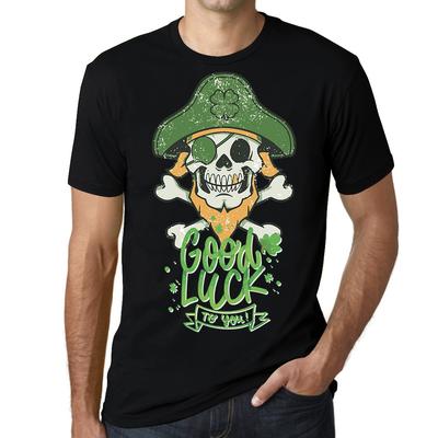 Grafisches Herren-T-Shirt – Good Luck to You – Clover Pirate Skull Shirt