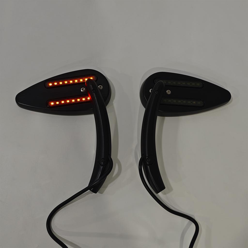 Black Custom Dynamics LED Turn Signal Mirrors For Sportster 883 1200 1990-2021