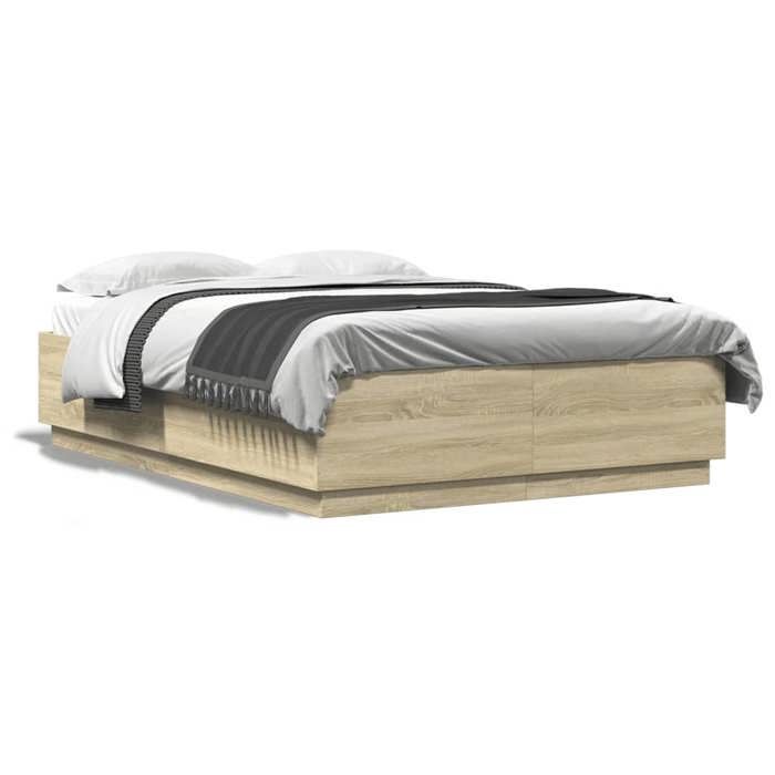 VidaXL Bed Frames, Double Bed with Slat Base, Adult Bed, Bedroom Furniture, Modern, Sonoma Oak 3209711