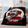 Custom Name Horror Clown Artwork Blanket bed sofa Blanket Flannel Blanket for Camping, Hiking, Picnic Essentials,gift for family and friends