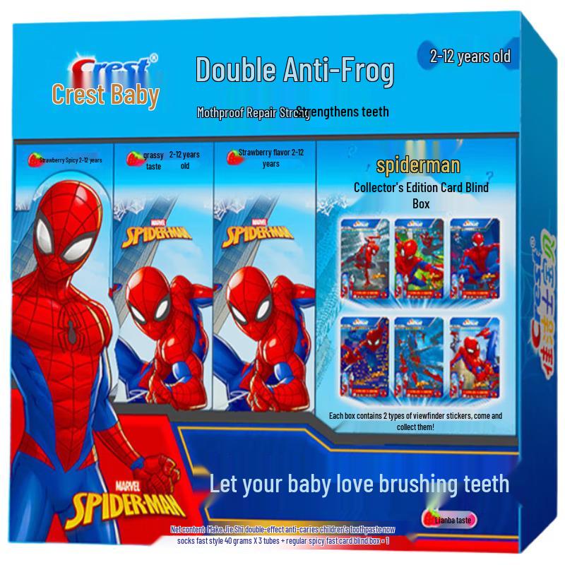 

Crest Dual-Effect Anti-Cavity Kids Toothpaste with Spider-Man (3-Pack Gift Set)