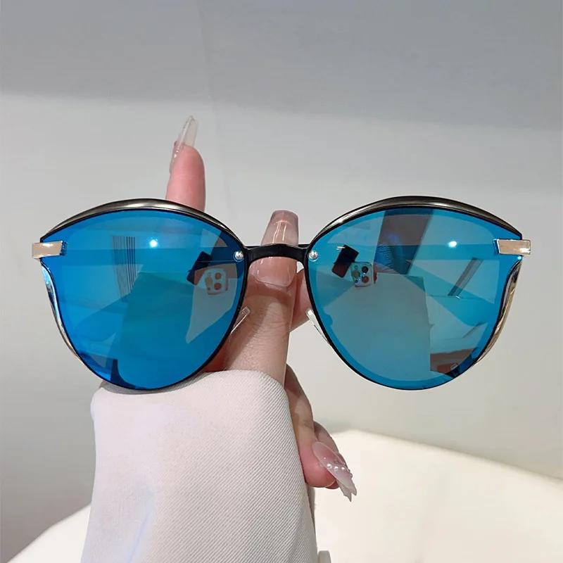 Velké Cat Eye sluneční brýle Dámské Pro muže Vintage sluneční brýle Luxusní značka Designové Punkové Populární Kovové Cestovní brýle UV400