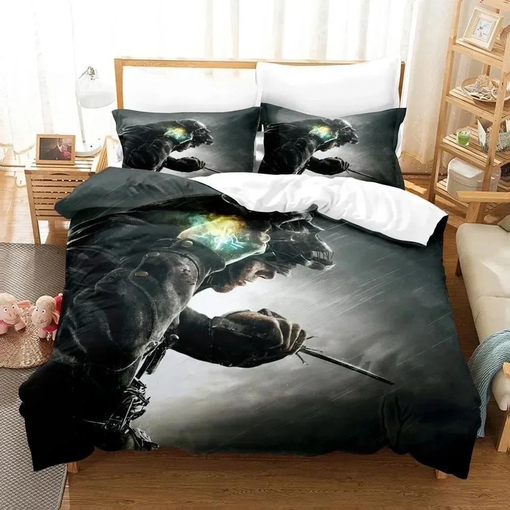 3D Printed Game Bed Sheet Sets Dishonored Bedding Set Single Twin Full Queen King Size Bed Set Adult Kid Bedroom Duvetcover Sets